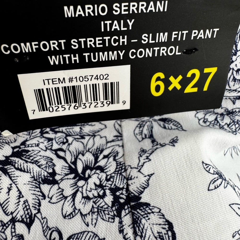 Mario Serrani Women’s White and Blue Patterned Women's Ankle Jeans - Picture 10 of 12